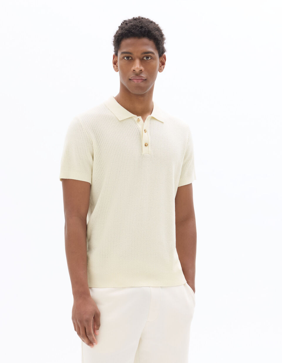 Polo Regular En Maille Texturé thumbnail 3