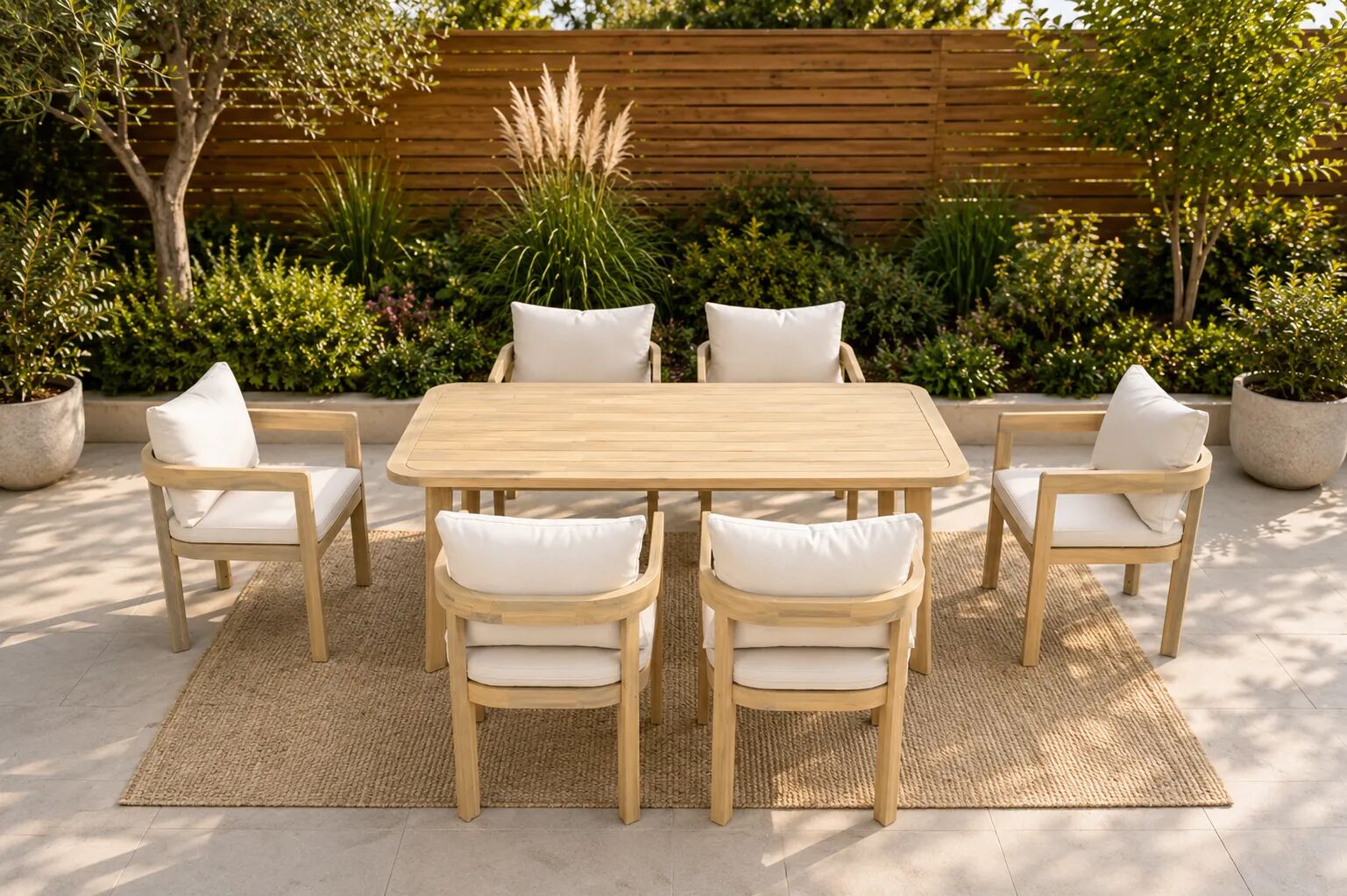 Palma Ensemble Table + 6 Chaises Pour L’extérieur