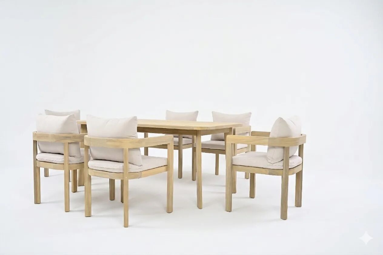 Palma Ensemble Table + 6 Chaises Pour L’extérieur