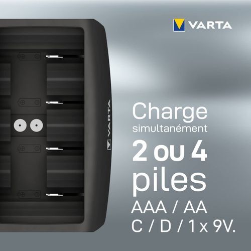 Chargeur De Piles Caricatore Universale Noir Aaa, Aa, C, D Et 9v