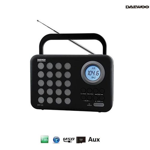 Radio Reveil Fm Digital Snooze Excellent Son Port Usb Et Sd Auxiliaire Led Lcd Drp120g
