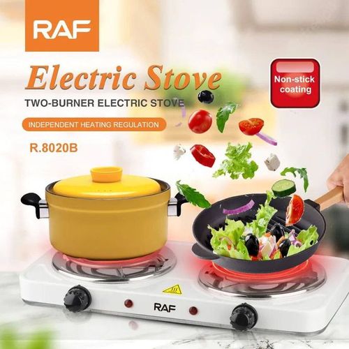 Cuisinière Électrique 2 Feux 2000 W Blanc