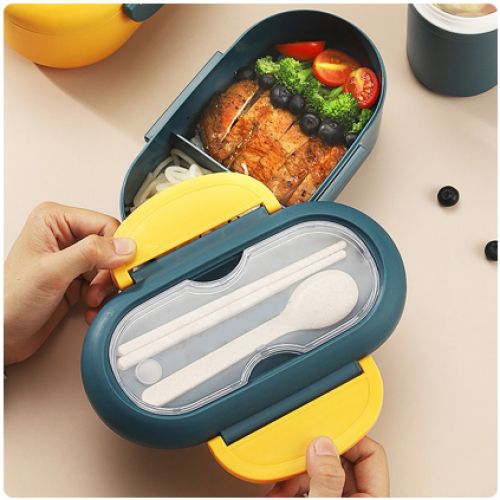 Coffret Déjeuner Avec Tasse À Soupe Et 2 Cuillères Et Fourchettes, Pratique ..