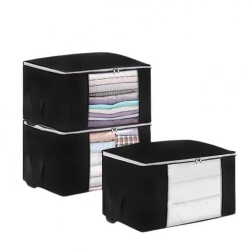 Lot De 3 Sacs De Rangement Vêtements Et Draps 90 L Économiseur D’espace