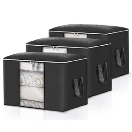 Lot De 3 Sacs De Rangement Vêtements Et Draps 90 L Économiseur D’espace