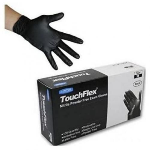Gants Nitrile Noir 100/boite, Sans Latex /sans Poudre,qualité Médicale- S -