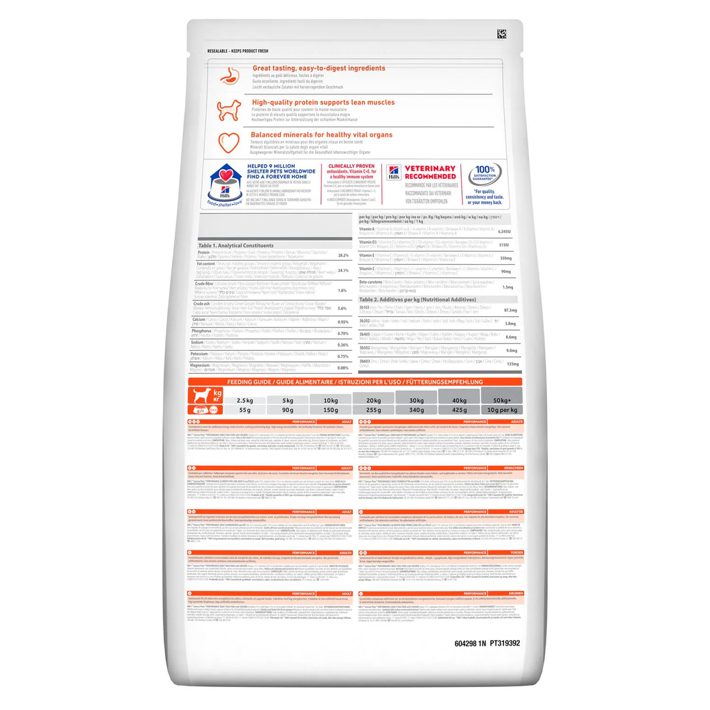 Hills: Science Plan Performance Adult Dog Food - 14kg | Chicken thumbnail 3