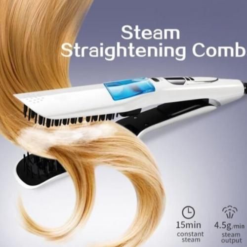 Lisseur Peigne Vaporisateur Vapeur Fer Plat Défriser Les Cheveux - Lcd Numérique thumbnail 3
