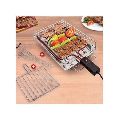 Barbecue Grille Électrique Portable De Haute Qualité, Grille + 6 Brochette Gift thumbnail 3