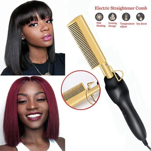 Peigne Chauffant Pour Cheveux Lisses, Styler, Fer À Frise Humide Et Sèche