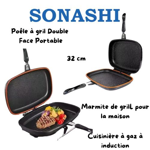 Poêle À Gril Double Face Cuisinière À Gaz À Induction 32 Cm