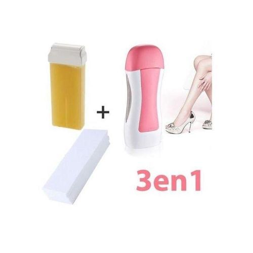Appareil Chauffe Cire Portatif Dépilateur + Cartouche Cire + 100 Bandes Papier