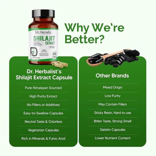 2 Bouteilles De Shilajit Pur Himalaya 450 mg – Résine Biologique À L’Acide Fulvique Pour Énergie & Vitalité – 120 Gélules thumbnail 3