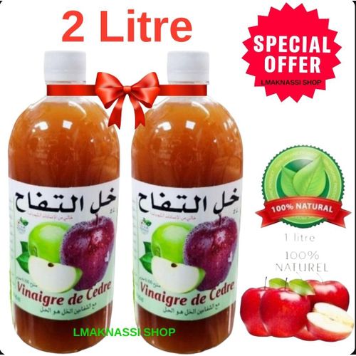 Achifayne Pack 2 Litre Vinaigre De Cidre De Pomme - Perte De Poids - 100% Naturel