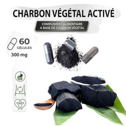 Charbon Végétal Activé 300mg 60 Gélules