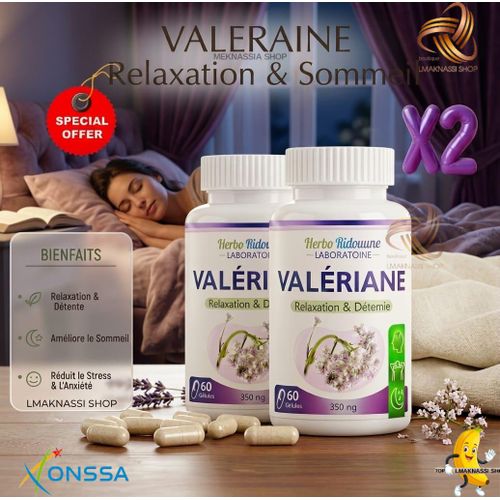 2 Bouteilles De Valériane Supplément De Sommeil 350mg