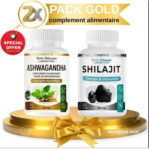 Pack Shilajit & Ashwagandha 60 Gélules – Complément Alimentaire Énergie Et Vitalité