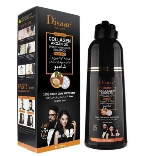 Shampooing Colorant Noir Pour Cheveux À Base De Collagène Et Huile D'argan