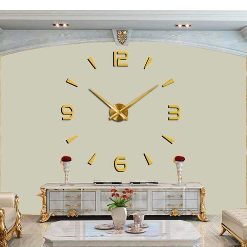 Extra Large Horloge 3d Montre Murale Autocollante Décoration Maison/bureau