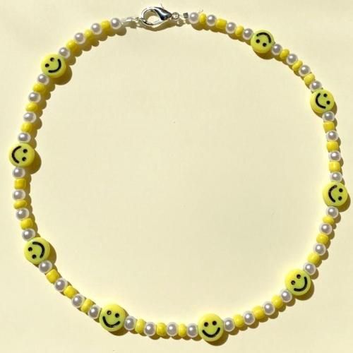 Collier Yellow & Smiley Happy Face