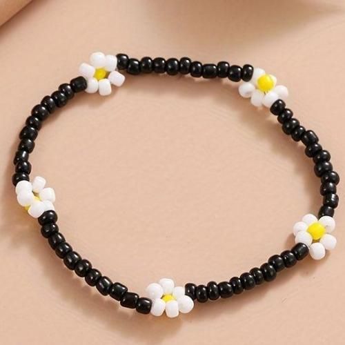 Bracelet Black & Flower Beads thumbnail 3