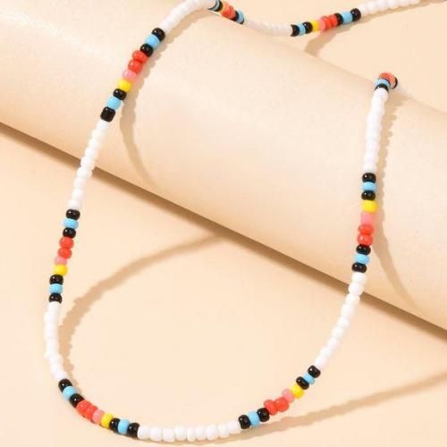 Collier Perle Blanc & Couleur Dégradé