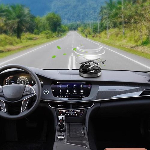 Diffuseur De Parfum De Voiture à Énergie Solaire En Forme D Hélicoptère + Sticker thumbnail 2