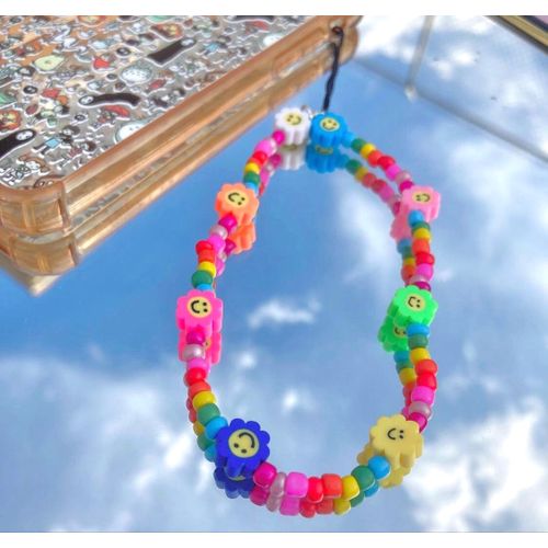 Sangle Lanière Phone Strap Colorful Perle & Colorful Flower thumbnail 3