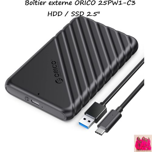 Boîtier Externe Usb-c Pour Hdd/ssd 2.5" – Haute Vitesse Uasp + Sticker