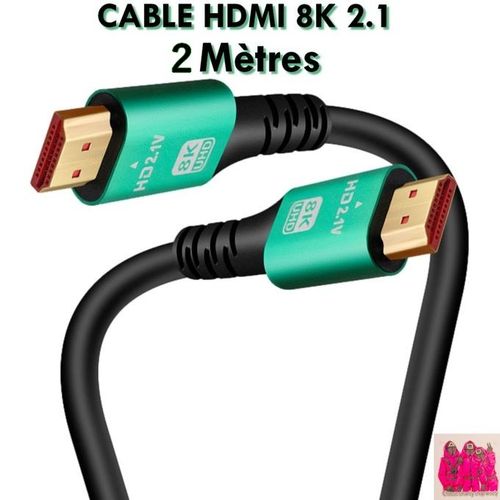 Cable Hdmi Green Black 8k 2.1 48gbps 2m + Sticker Choose thumbnail 3