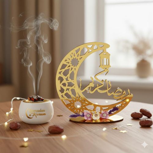 Pack Ramadan Élégant – Trophée Ramadan Kareem & & Encensoir Mbikhra thumbnail 3