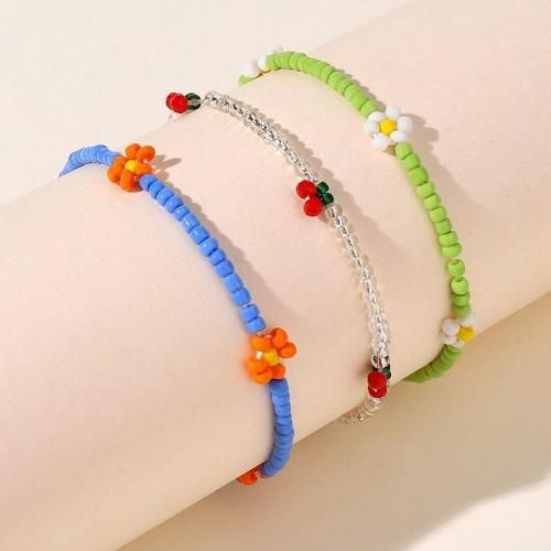 Pack De 3 Bracelets Flower & Cerise Beads thumbnail 3
