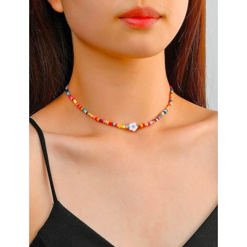 Collier Multicouleur & Pink Flower Emoji