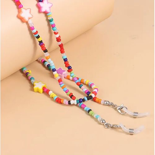 Chaîne De Lunettes En Perles Multicouleur & Etoiles Emoji