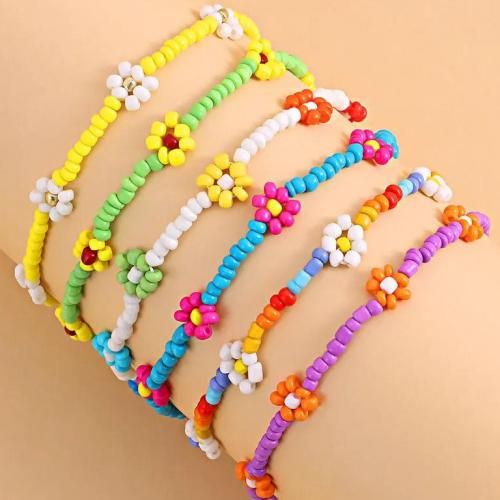 Pack De 6 Bracelets De Cheville Flower Arc Beads thumbnail 3