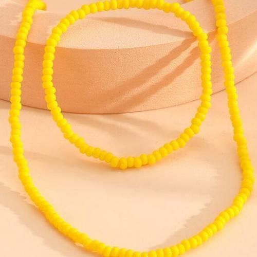 Pack Collier Et Bracelet Perle Classique Jaune thumbnail 3