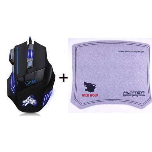 Souris Gamer Professionnelle 3200 Dpi A 7 Boutons + Tapis Offert