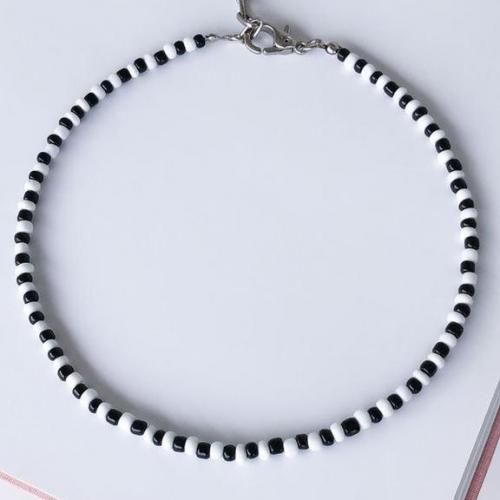 Collier Summer Blanc & Noir Perle