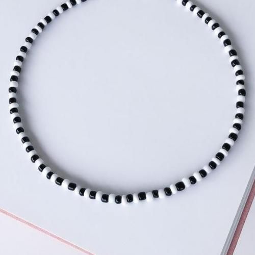 Collier Summer Blanc & Noir Perle