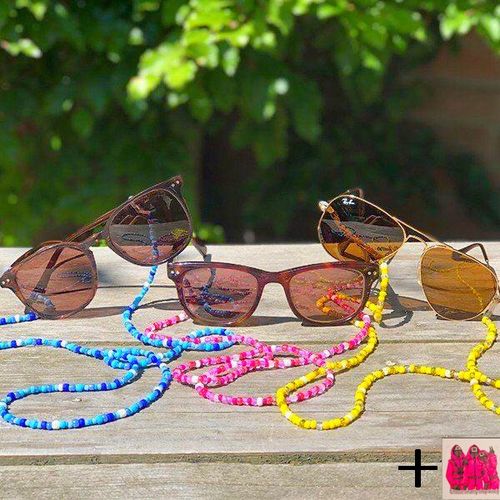 Pack Exceptionnel 3 Chaînes À Lunettes Blue Pink Yellow + Sticker Choose
