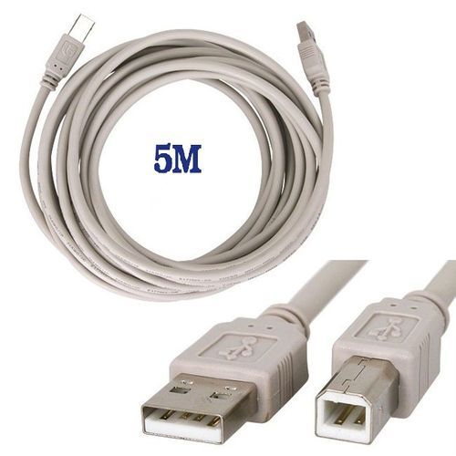 Vcom Cable 5m Imprimante Usb 2.0 A-mâle Vers B-mâle, Câble Printer Et Scanner-gris