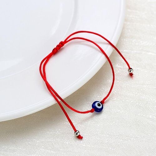 Bracelet Perle Blue Eye & Fil Rouge