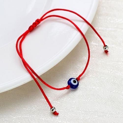 Bracelet Perle Blue Eye & Fil Rouge