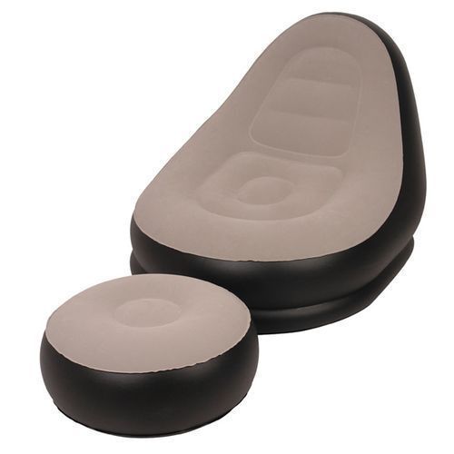 Portable Air Flocage Rapide Gonflable Paresseux Canapé Lit De Sommeil Set Pied Coussin Meubles De Jardin À La Maison thumbnail 3