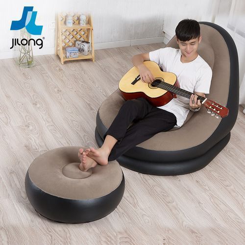 Portable Air Flocage Rapide Gonflable Paresseux Canapé Lit De Sommeil Set Pied Coussin Meubles De Jardin À La Maison