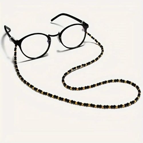 Chaîne De Lunettes Perle Noir Classique & Gold