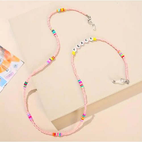 Chaîne De Lunettes Saumon Beads & Heishi Peace