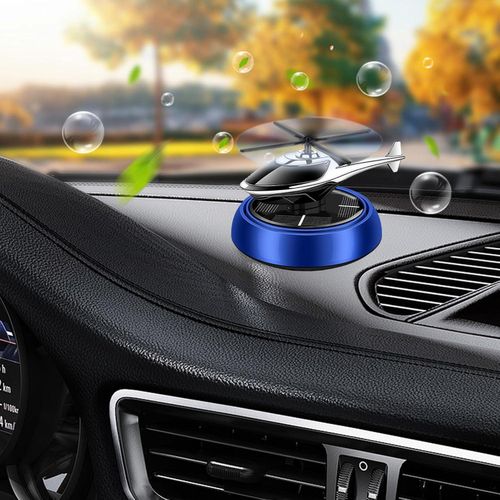 Diffuseur De Parfum De Voiture À Énergie Solaire En Forme D Hélicoptère Bleu thumbnail 3