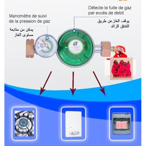 Détendeur À Gaz Manomètre Avec System De Sécurité + Sticker thumbnail 3
