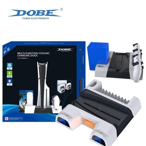 Station De Charge Verticale Avec Ventilateur De Refroidissement Pour Ps5/ps5 Pro / Ps5 Slim + Sticker